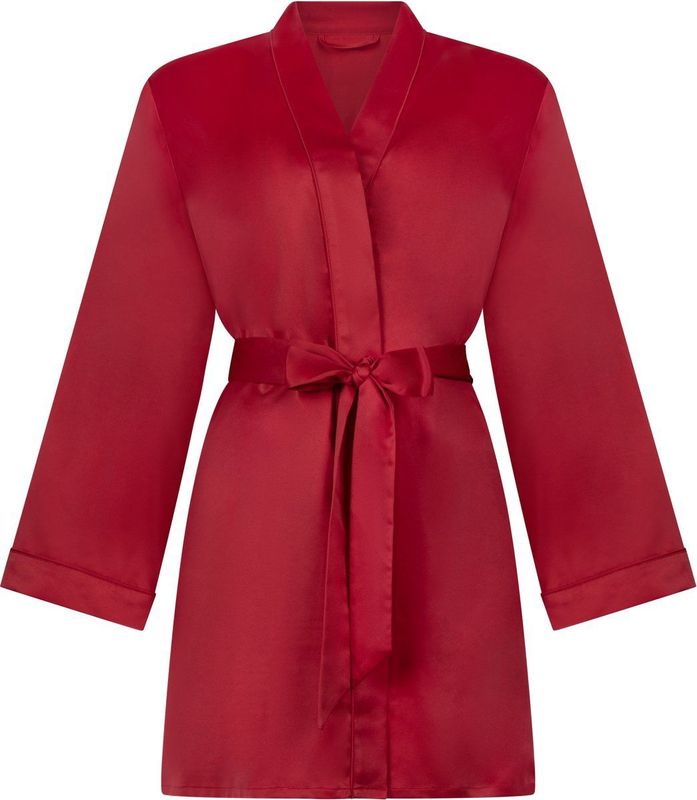 Hunkemöller - Badjas - Donkerrood - Kort