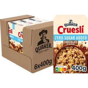 Quaker Cruesli Zero Sugar Added Chocolade - Ontbijtgranen - 6 x 400 gram