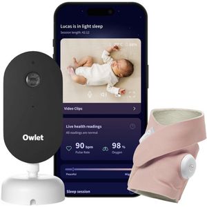 Owlet - Dream Duo - Medische Baby Monitor - Roze - 2K HD Camera en Gezondheidsmeting