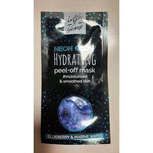 Catch & shine peel-off mask neon glow hydrating - facial masker - vochtinbrengend gezichtsmasker - blauw - blueberry marine - 10 ml