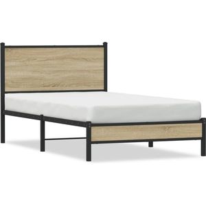 vidaXL - Bedframe - zonder - matras - metaal - sonoma - eikenkleurig - 100x190 - cm