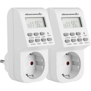 Digitale Timer Elektronische Timer - Contactdoos met 20 Configureerbare Schakelprogramma's - LCD Display - Voor Lampen en Kerstverlichting .