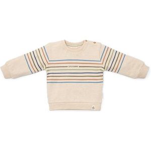 Little Dutch Trui Jongen - Maat 74 - Gestreepte Trui - Kinderkleding Jongens - Zand - Biologisch Katoen - Little Farm Sand