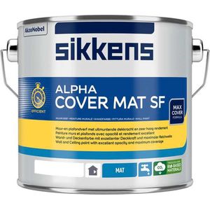 Sikkens Alpha Cover mat SF - Uitmundende dekkracht en zeer hoog rendement - 10 L - RAL9001 Creme wit