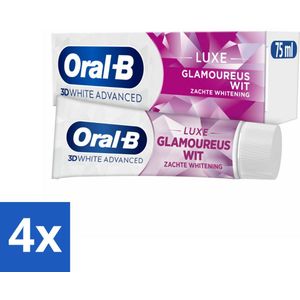 Oral-B - 3D White Advanced – Tandpasta – Luxe – Glamorous White – 75 ml - Voordeelverpakking - 4 stuks