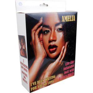 Bossoftoys - Amelia - mega blow up doll - heerlijke zwarte vrouw opblaaspop - triple holes