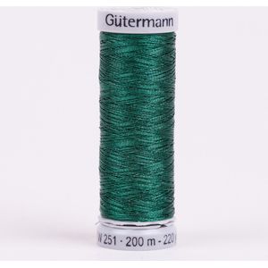 Gutermann metallic garen - groen - no 8095 - borduren - borduurgaren - kerst groen glans glitter - 200m