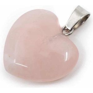 Ketting met Rozen kwarts Hart - 2 Steentjes - met Touwketting - EmmyRovi