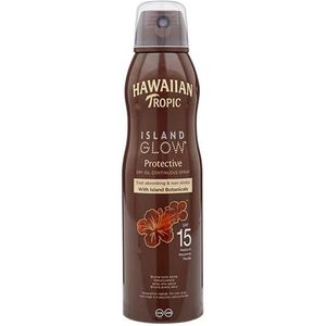 Hawaiian Tropic - Island Glow Dry Oil Spray - Zonnebrandolie - 200 ml - SPF 15 - Water Resistant