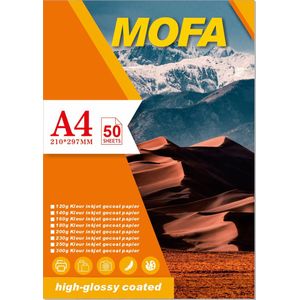 Mofa - Inkjet Gecoat Papier - Wit - A4 - 50 Vellen - 200g/m²