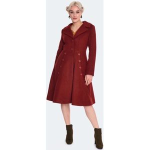 Voodoo Vixen Heart Button Flare Dames Lange jassen - rood - M