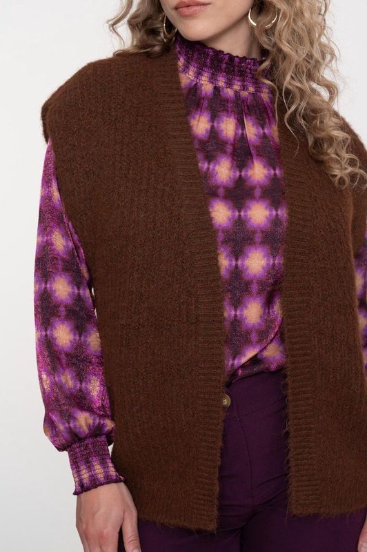 GEISHA - Gilet hairy - 775 brown - 54830-29