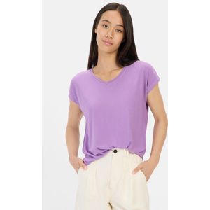camel active - T-shirt - Paars - Elastische Viscose