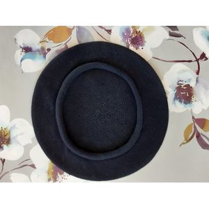 Le Sjalerie Kinder Baret Donkerblauw  Effen Maat XS