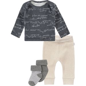 Noppies set(4delig) Oatmeal broekje met grijs shirt met 2 paar sokjes grijs  - Maat 50