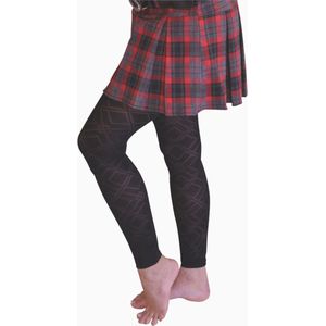 Dames legging microfibre blocks - 5 stuks - maat large - 60 deniers - fantasie structuur - assortiment kleuren