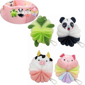 Douche Puff -badsponzen- badbloembal- Exfoliërende badspons -Kind Badspons- Douchestok - Exfoliatie- Rijk schuim- Massagespons- Gemengde kleuren-Scrubbing Spons-4-stuks