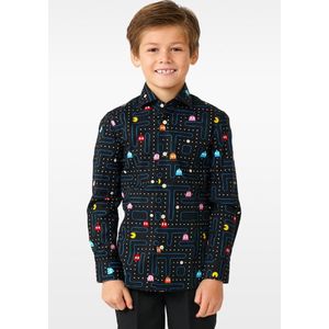 OppoSuits SHIRT LS PAC-MAN Boys - Kids Overhemd - PAC-MAN Overhemd - Carnaval - Zwart - Maat 4 Jaar