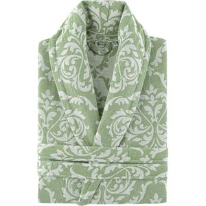 Trimita - Badjas Dames Katoen - 100% Turks Katoen - Fair Trade Badjassen - Heerlijk Zacht, Licht en Handgemaakt - Perfect voor Thuis, Sauna of Spa - Maat S/M - Groen