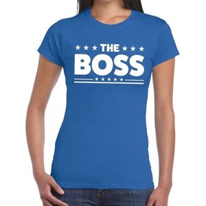 The Boss tekst t-shirt blauw dames - dames shirt The Boss M