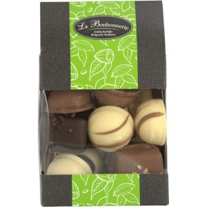 La Bonbonnerie Bakkerschocolade Sparkling Green - Ambachtelijk vervaardigde Bakkerstruffels uit België - Vlaamse Chocolade