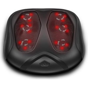 Nekteck Shiatsu Voetmassageapparaat met weldadige hitte en infraroodwarmtefunctie - Elektrisch massageapparaat voor plantaire fasciitis - Zwart Elektrische voetmassage