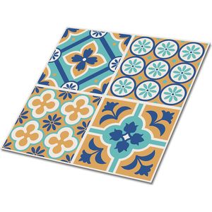 Tulup PVC Tegels - Decoratief Patroon Vinyl Tegels - 30 cm x 30 cm - Veelkleurig Zelfklevende PVC Tegels - Verpakking van 9 stuks - Zelfklevende Vinyl Tegels - Mozaïek Plaktegels - Vinyl Vloer Tegels - Plaktegels keuken en Badkamer