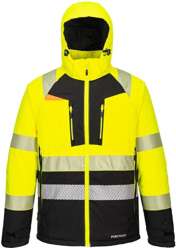 Portwest DX4 Hi-Vis Klasse 2 Winterjack DX430 - Geel/Zwart - 4XL