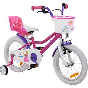 2Cycle Princess - Kinderfiets - 16 inch - Roze - met Poppenzitje - Meisjesfiets - 16 inch fiets
