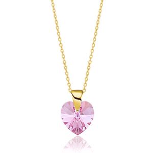 Montebello Ketting Aella KHG431 - Swarovski® Hart - 925 Zilver Verguld - Ø10mm - 40cm