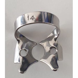 Belux Surgical Instruments - Tandheelkundig - Cofferdamklem (Rubber dam clamps) - 14 - Set van 2