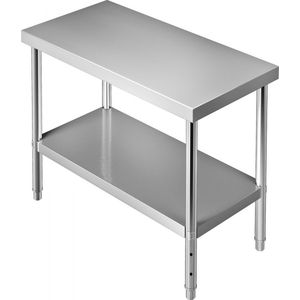 Rvs Tafel Keuken Werktafel Werkvoorbereidingstafel 122 x 46 x 86 cm Rvs Keukentafel