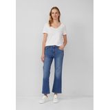 Korte slim fit jeans van katoenmix