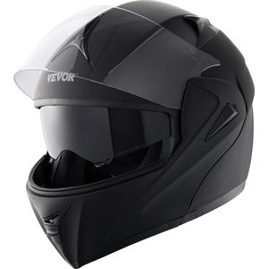 VEVOR Modulaire Motorhelm, Maat XL 61cm, Helm Gemaakt van ABS, Ece Goedgekeurd, Comfortabele Motorcrosshelm, Geschikt voor Tieners en Volwassenen, Zwart