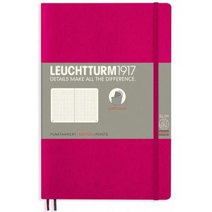 Leuchtturm notitieboek softcover 19x12.5 cm bullets/dots/puntjes berry/kersenrood