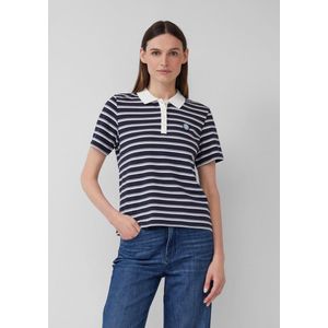 s.Oliver - Shirt - Navy/Wit - Gestreept - Kwartmouw