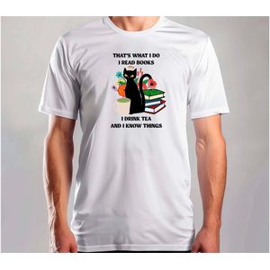 That What i do Read Books - T Shirt - Funny - SoFunny - Grappig - ZoGrappig - Sarcasm - SarcasticHumor - Sarcasme - Sarcastisch - Cat - Katten