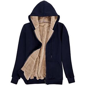 Hoodie dames warm fleece sweatshirt met ritssluiting en capuchon