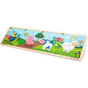 New Classic Toys Houten Legpuzzel - 4 in 1 puzzel - Boerderijdieren