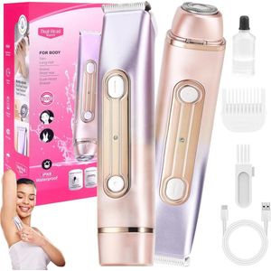 2-in-1 Waterdicht Scheerapparaat en Bikini-Trimmer voor Dames - USB Oplaadbaar, Perfect voor Gevoelige Huid