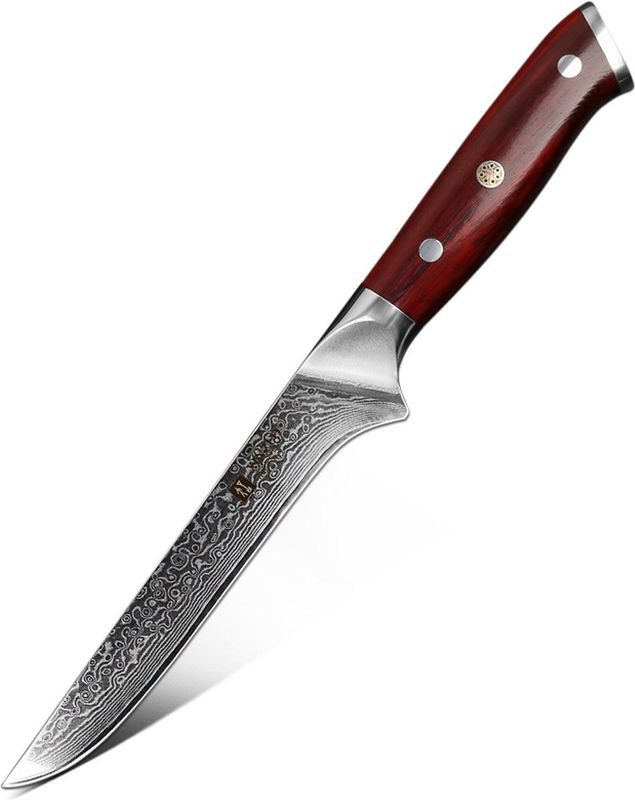 Xinzuo B13R Yu - Uitbeenmes - Rozenhout - 15 cm - Vlijmscherp Damascus Staal - 67 Lagen