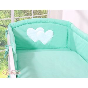 Mintgroen Kinderbeddengoed 3-delig Hartjes 135x100cm