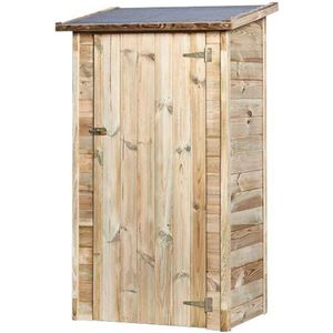 LBB Tuinkast - Opbergkasten met deuren - Tuinhuis - Schuur - Voor buiten - Gereedschap - Natuur - Hout - 93 x 66 x 189 cm