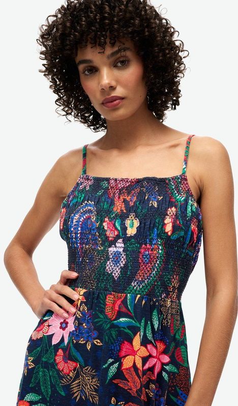 Superdry - Smocked Cami - Lange Jurk - Zonder Mouwen