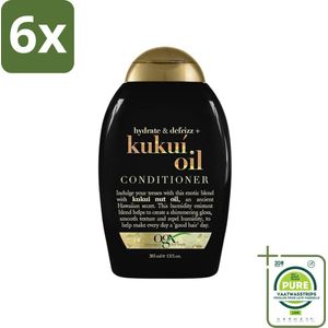 OGX - Kukui Oil - Conditioner - Anti-Pluis - Hydraterend - 385 ml - Voordeelverpakking - 6 stuks - Haar conditioner - Anti-pluis conditioner