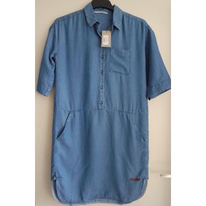 Indigo Woven Dress van Moscow - Faded Indigo - Maat S