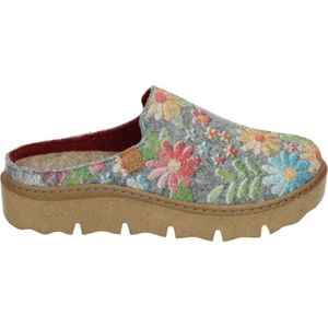 Josef Seibel - Charmaux 01 - Pantoffels - Grijs Multi - Gebloemd - Plateau Hak