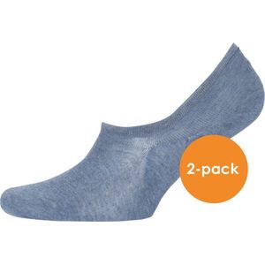 Tommy Hilfiger Footie Socks (2-pack) - heren sneaker sokken katoen - onzichtbaar - jeans blauw - Maat: 43-46