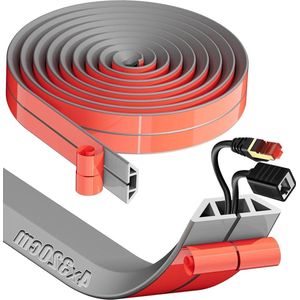 Zelfklevende flexibele PVC vloer kabelgoot grijs - 32 m x 4 cm - platte kabelafdekking voor thuis en kantoor - woningen en school