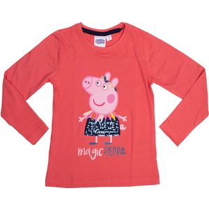 Peppa Pig shirt met lange mouw - met pailletten - katoen - maat 122/128